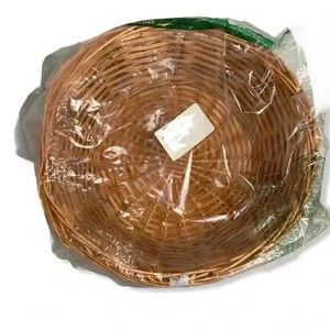Burton & Burton- Light Stain Round Willow Basket